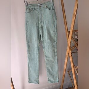 CAMERA Vintage Green White and Blue Plaid High Waisted Pants